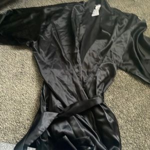 Black satin woman’s robe
